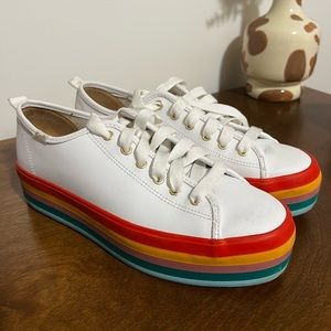 Rainbow Platform Keds Size 9